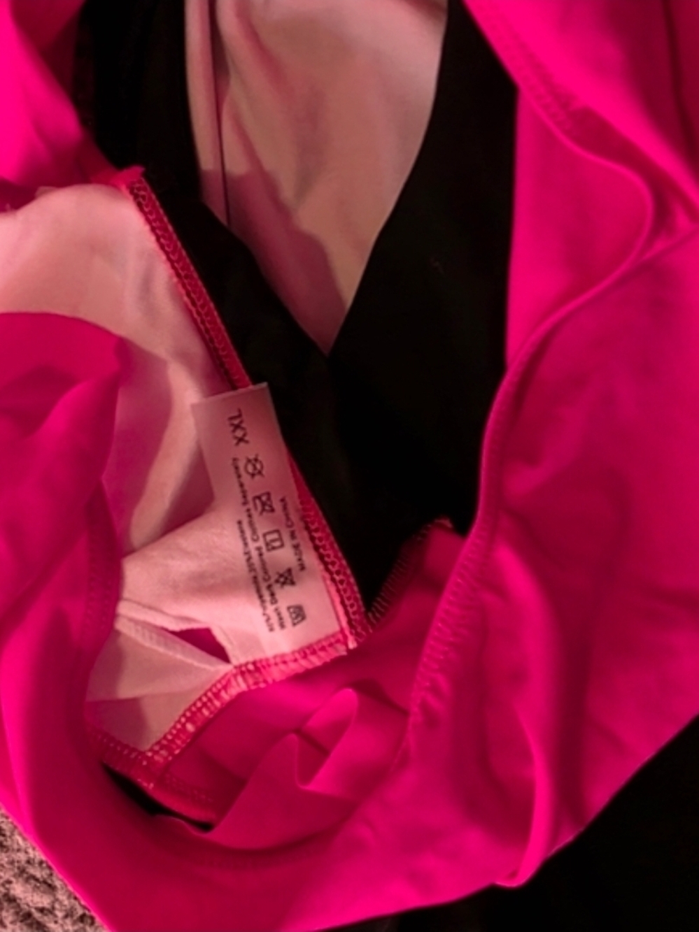 Black with Bright Pink Swim Dress XXL - Picture 5 of 6